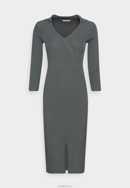 Anna Field kvinner genser kjole grønn P266L233