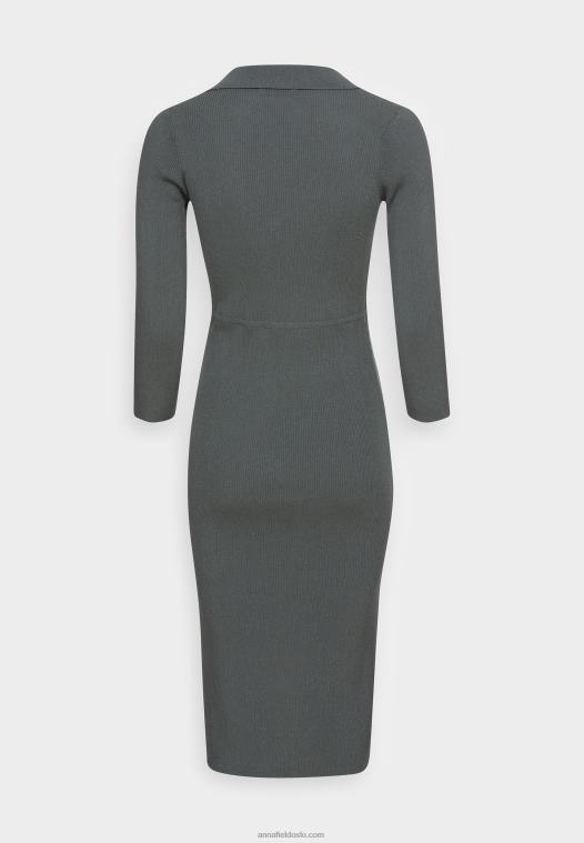 Anna Field kvinner genser kjole grønn P266L233