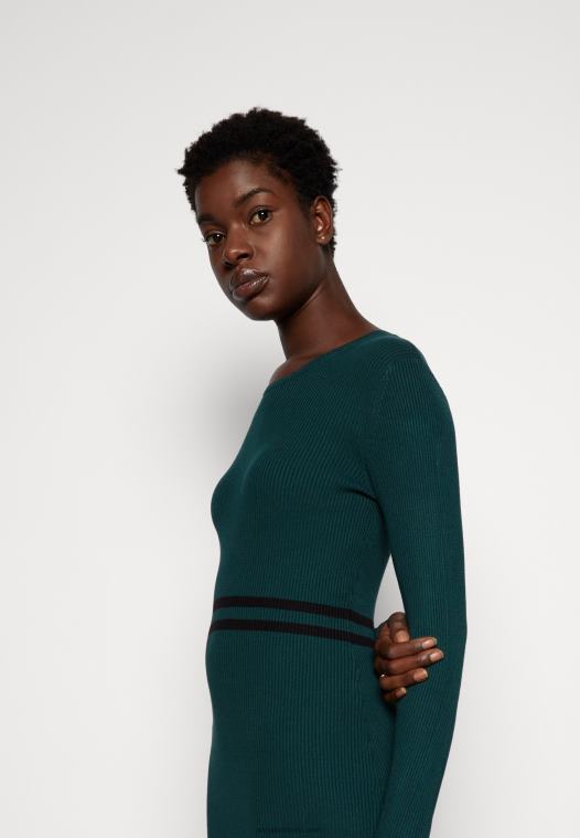 Anna Field kvinner genserkjole mørkegrønn/svart P266L201