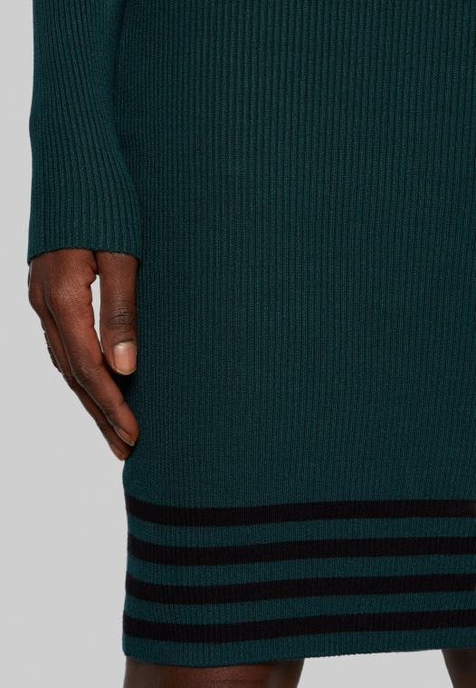 Anna Field kvinner genserkjole mørkegrønn/svart P266L201