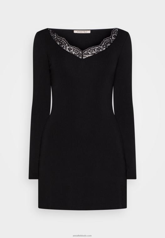 Anna Field kvinner genserkjole svart P266L236