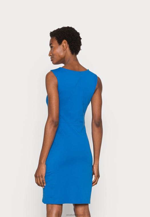 Anna Field kvinner jersey kjole blå P266L126