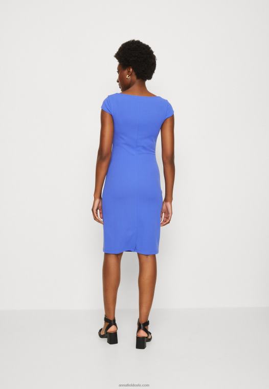 Anna Field kvinner jersey kjole blå P266L132