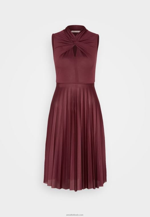 Anna Field kvinner jersey kjole bordeaux P266L177