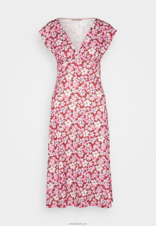 Anna Field kvinner jersey kjole brun/beige/rosa P266L123