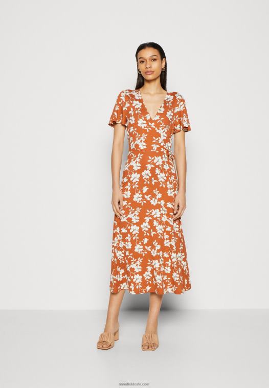 Anna Field kvinner jersey kjole brun/hvit P266L185