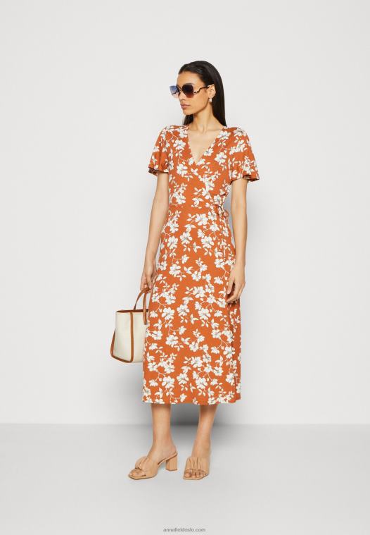 Anna Field kvinner jersey kjole brun/hvit P266L185