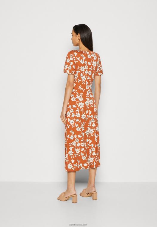 Anna Field kvinner jersey kjole brun/hvit P266L185