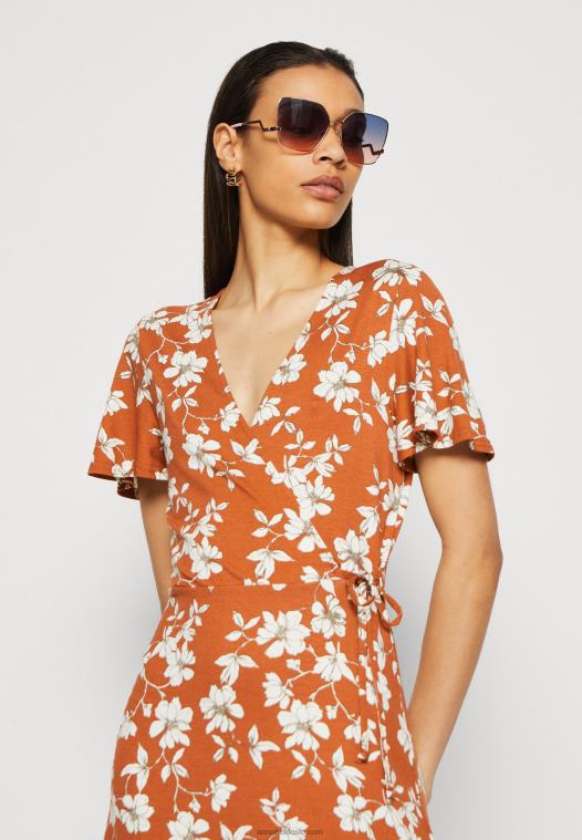 Anna Field kvinner jersey kjole brun/hvit P266L185