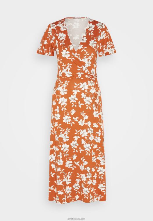 Anna Field kvinner jersey kjole brun/hvit P266L185