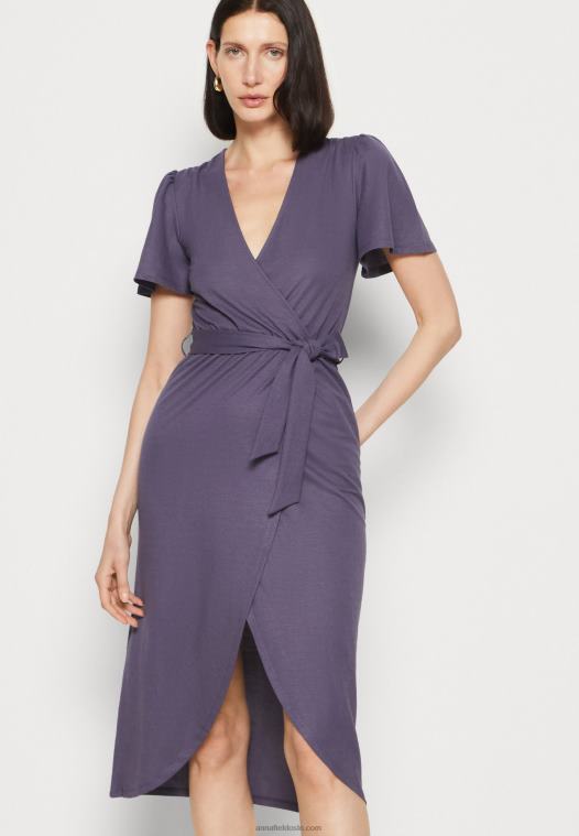 Anna Field kvinner jersey kjole grå P266L163