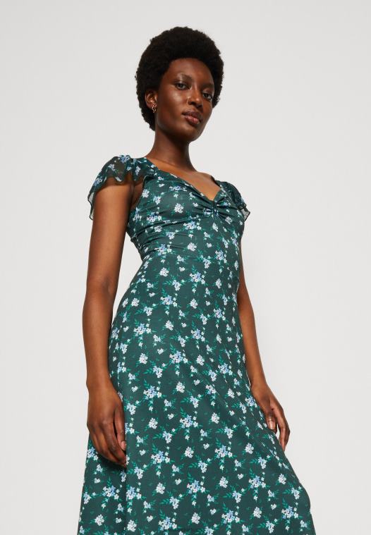 Anna Field kvinner jersey kjole grønn/flerfarget P266L110