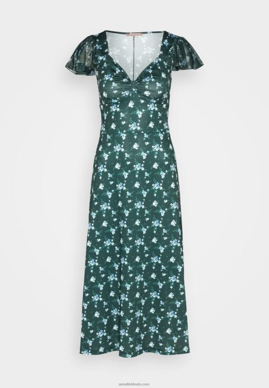 Anna Field kvinner jersey kjole grønn/flerfarget P266L110