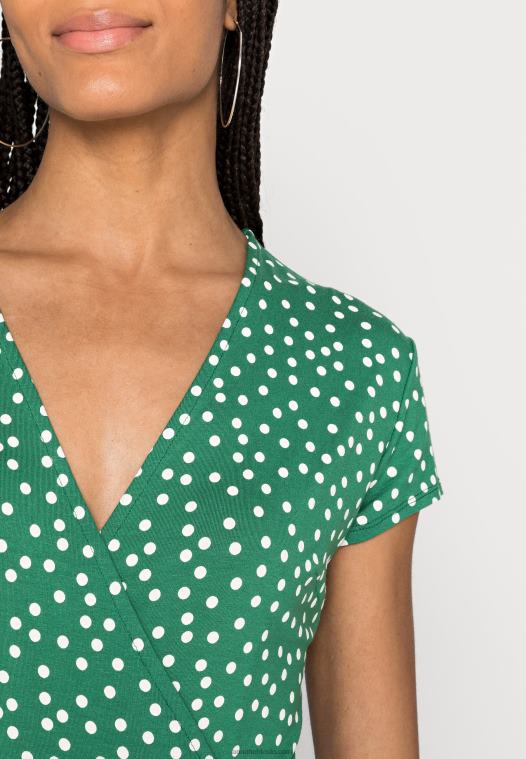 Anna Field kvinner jersey kjole grønn/hvit P266L134