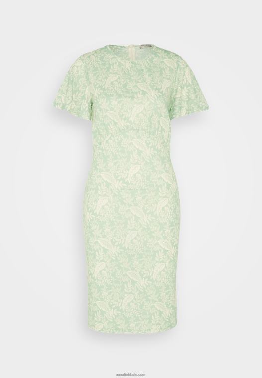 Anna Field kvinner jersey kjole grønn/lysegrønn P266L149