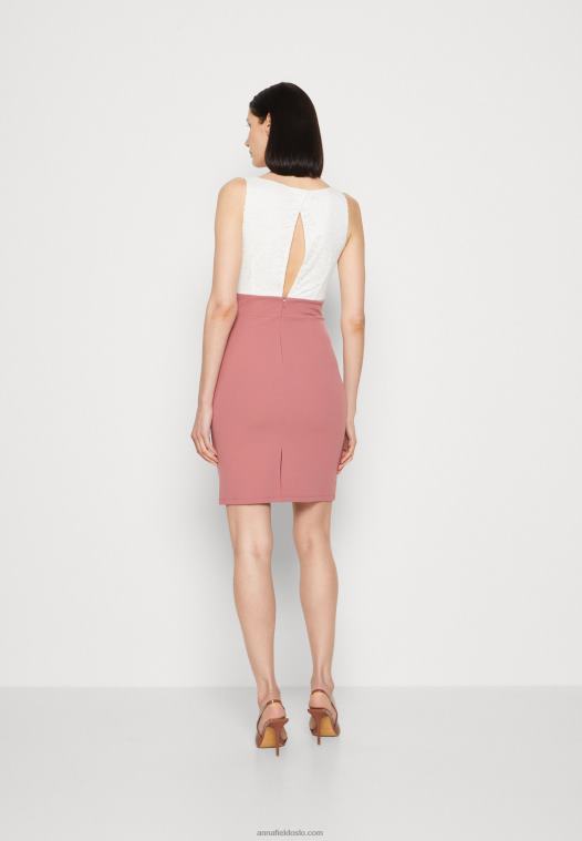 Anna Field kvinner jersey kjole hvit/rosa P266L36