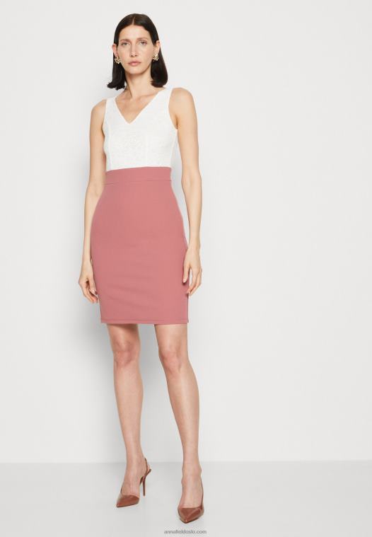 Anna Field kvinner jersey kjole hvit/rosa P266L36