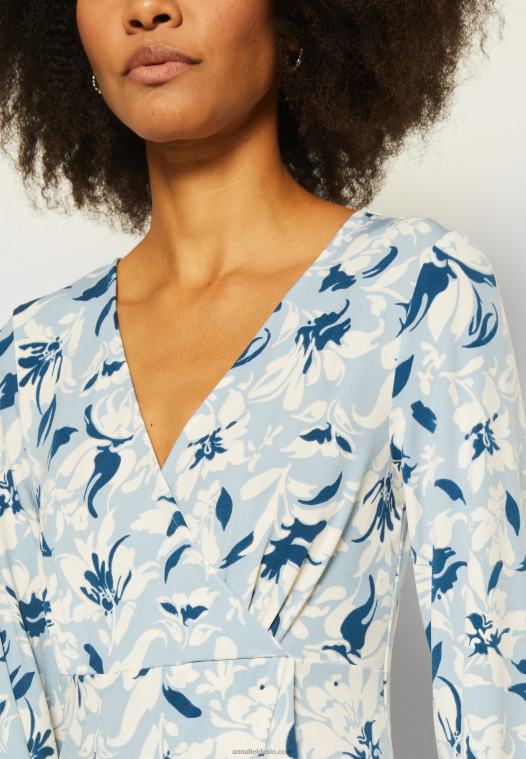 Anna Field kvinner jersey kjole lyseblå P266L155