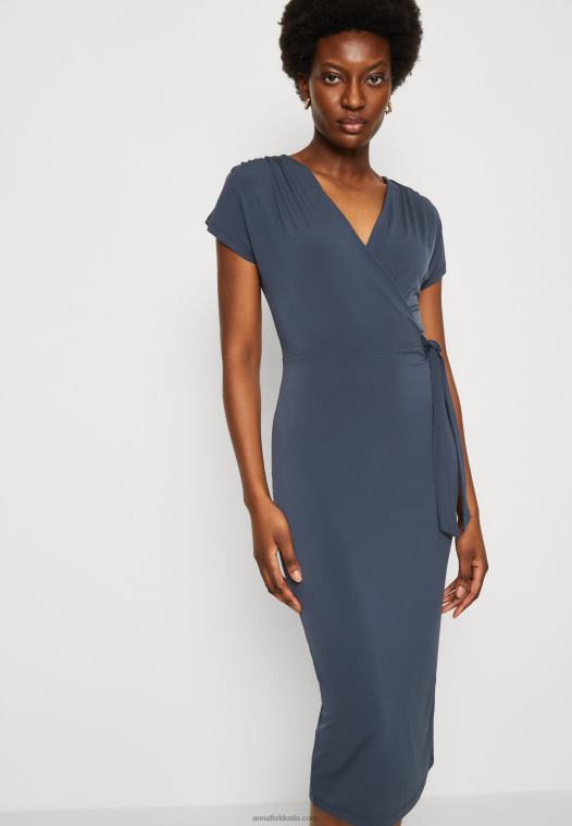 Anna Field kvinner jersey kjole mørkeblå P266L139