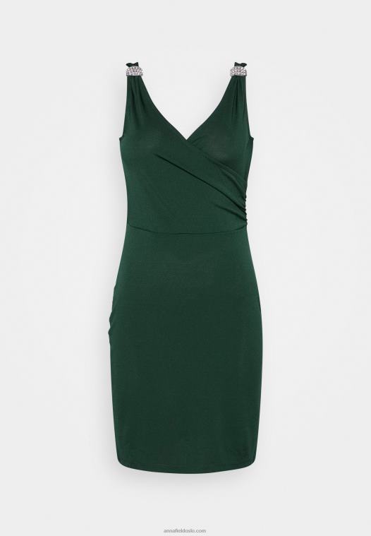 Anna Field kvinner jersey kjole mørkegrønn P266L39