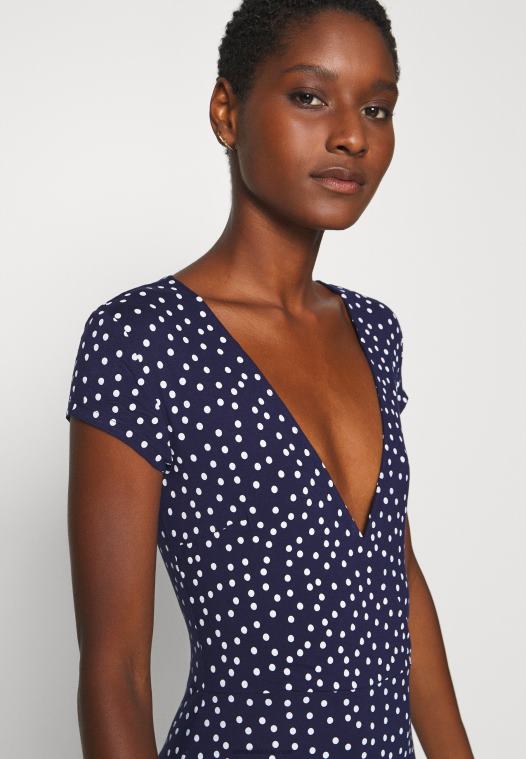 Anna Field kvinner jersey kjole maritim blå/hvit P266L129