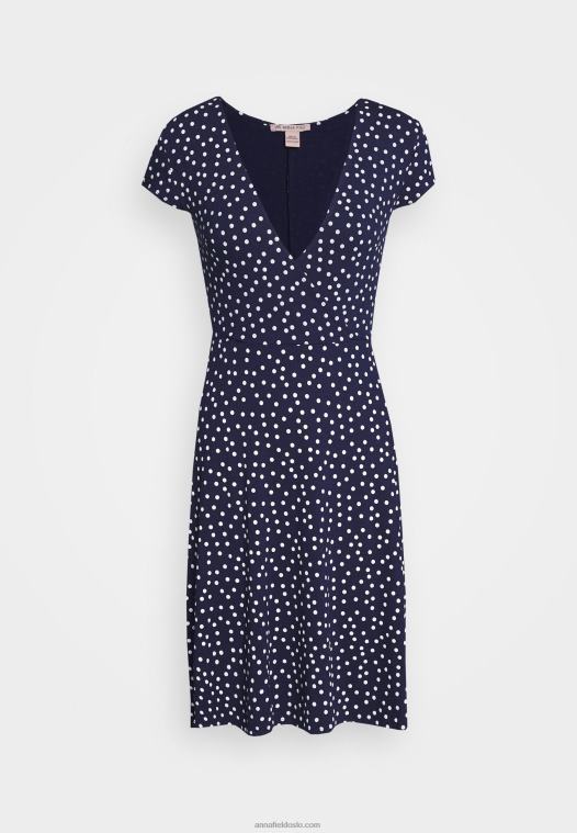 Anna Field kvinner jersey kjole maritim blå/hvit P266L129