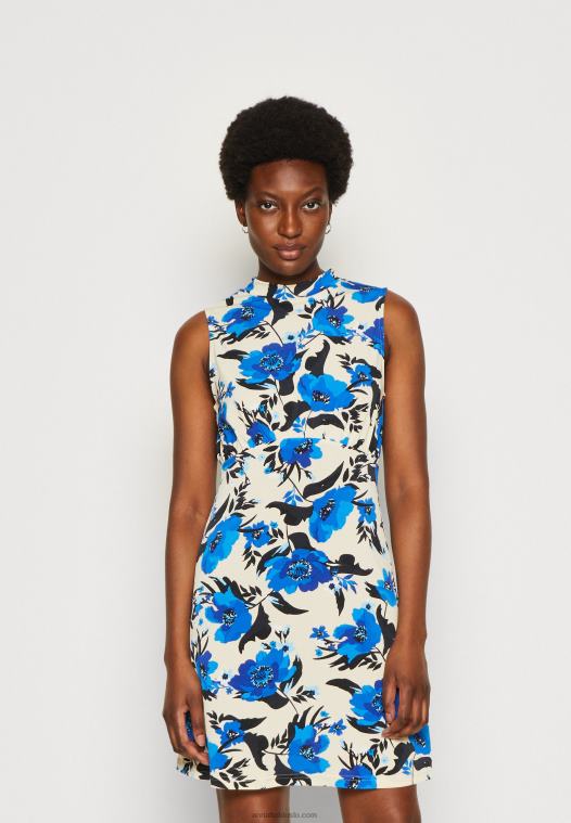 Anna Field kvinner jersey kjole off white/blå P266L166