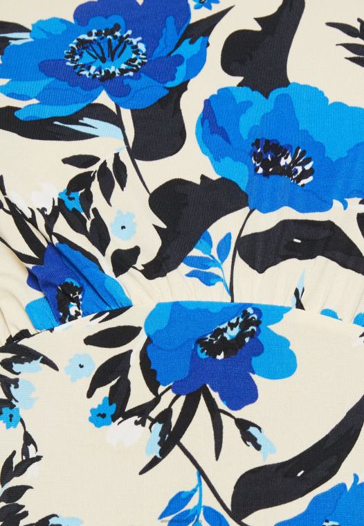 Anna Field kvinner jersey kjole off white/blå P266L166