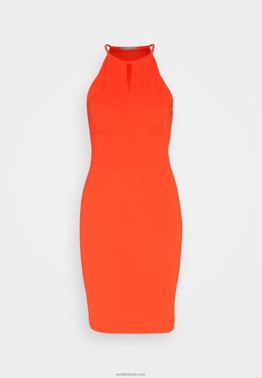 Anna Field kvinner jersey kjole rød P266L152