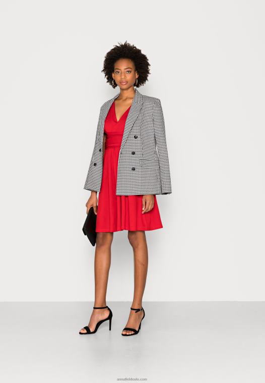 Anna Field kvinner jersey kjole rød P266L172