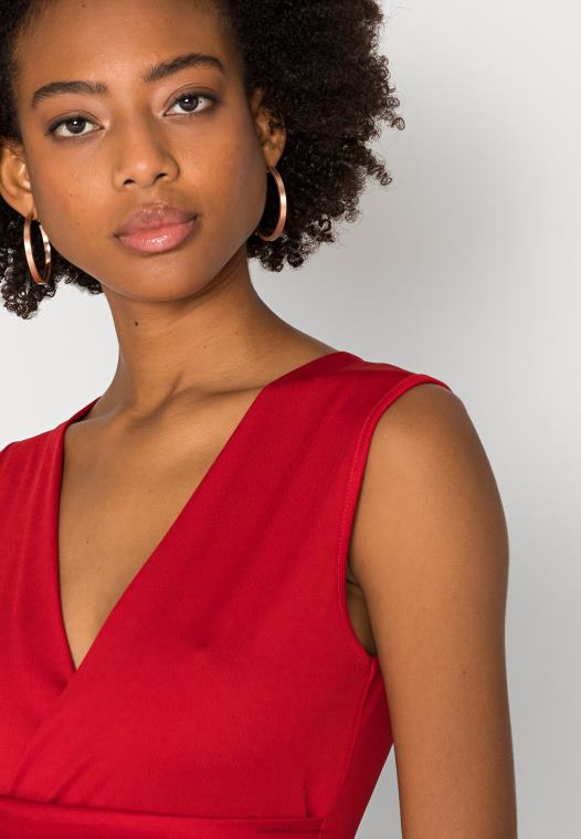 Anna Field kvinner jersey kjole rød P266L172