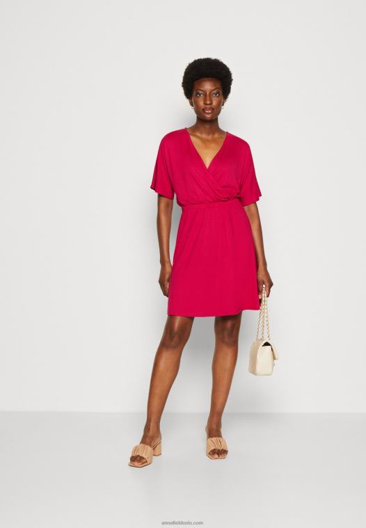 Anna Field kvinner jersey kjole rød P266L173