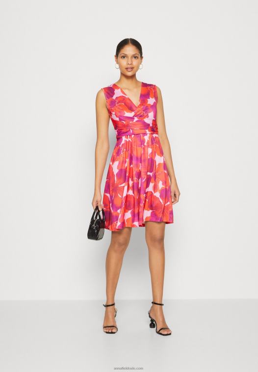 Anna Field kvinner jersey kjole rød/rosa P266L117