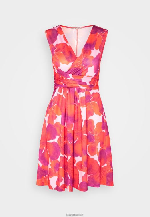 Anna Field kvinner jersey kjole rød/rosa P266L117