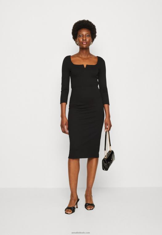 Anna Field kvinner jersey kjole svart P266L178