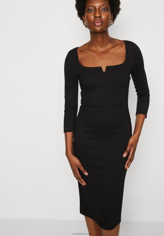 Anna Field kvinner jersey kjole svart P266L178