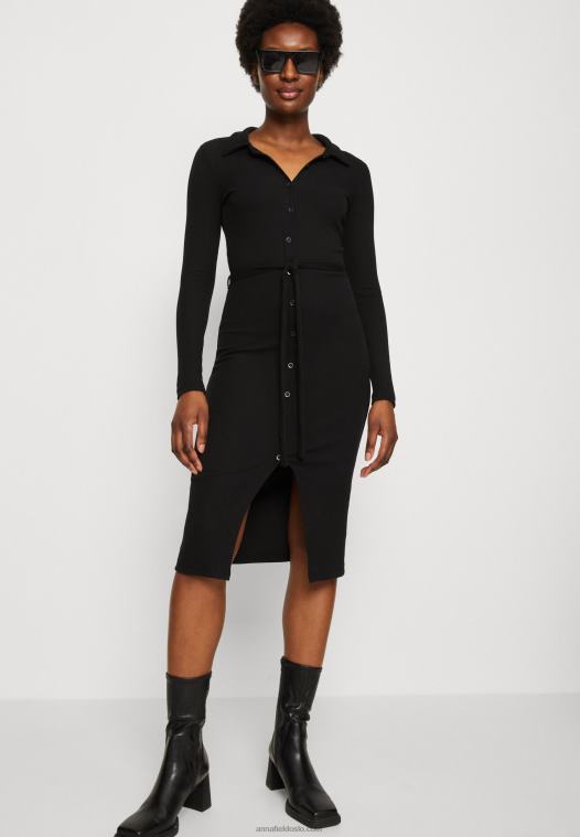 Anna Field kvinner jersey kjole svart P266L183
