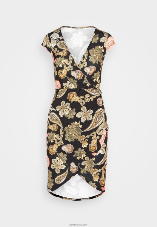 Anna Field kvinner jersey kjole svart/flerfarget P266L189