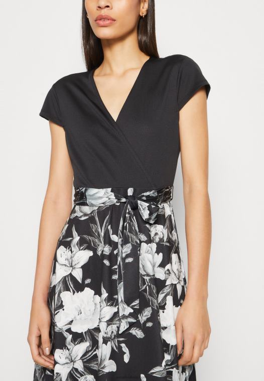 Anna Field kvinner jersey kjole svart/grå/hvit P266L156