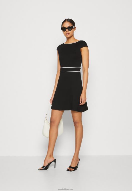 Anna Field kvinner jersey kjole svart/hvit P266L113