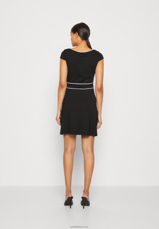 Anna Field kvinner jersey kjole svart/hvit P266L113