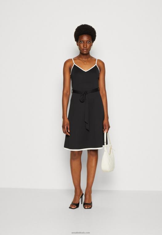 Anna Field kvinner jersey kjole svart/hvit P266L115