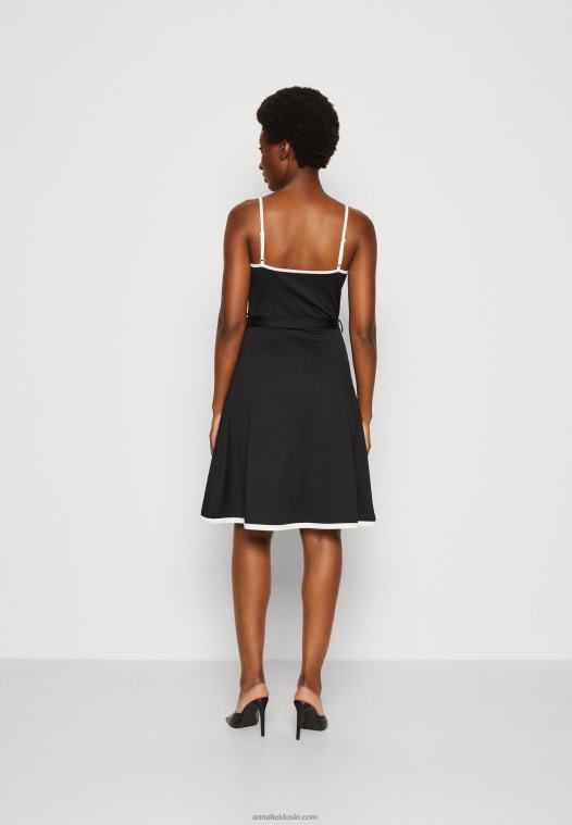 Anna Field kvinner jersey kjole svart/hvit P266L115