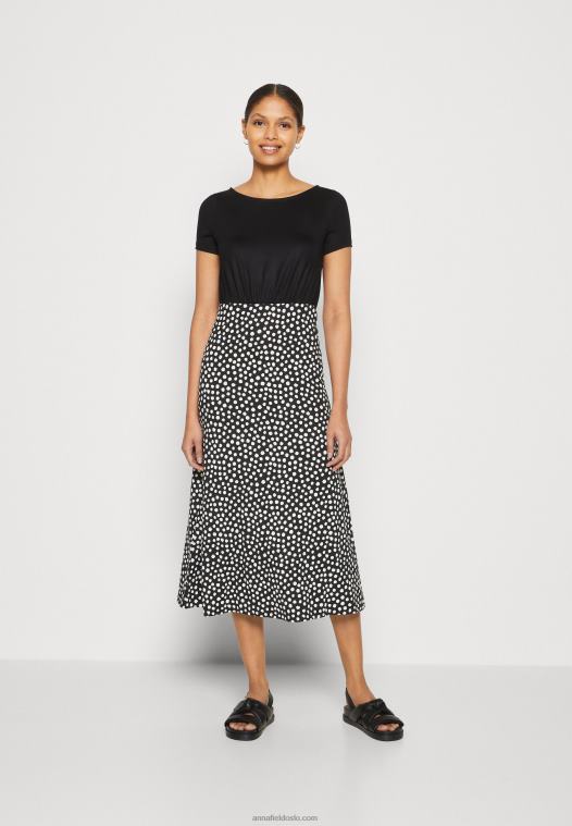 Anna Field kvinner jersey kjole svart/hvit P266L171