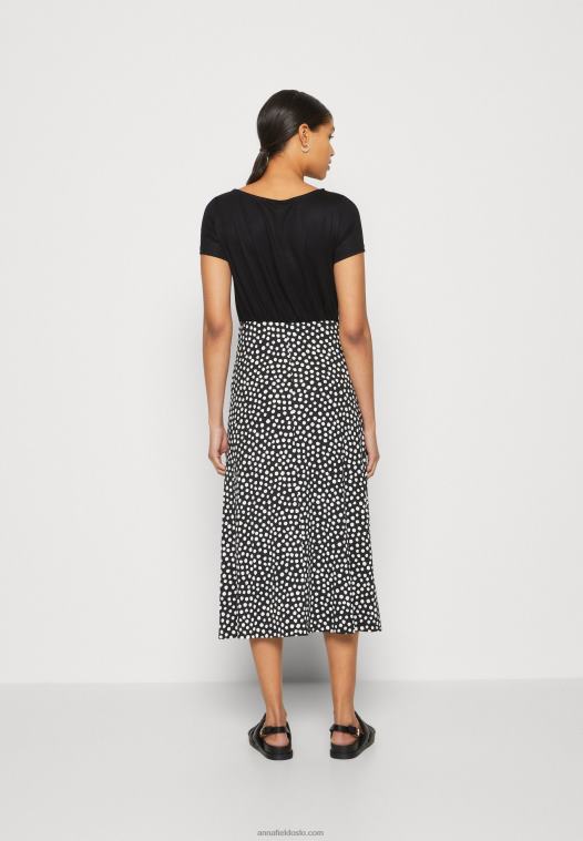 Anna Field kvinner jersey kjole svart/hvit P266L171