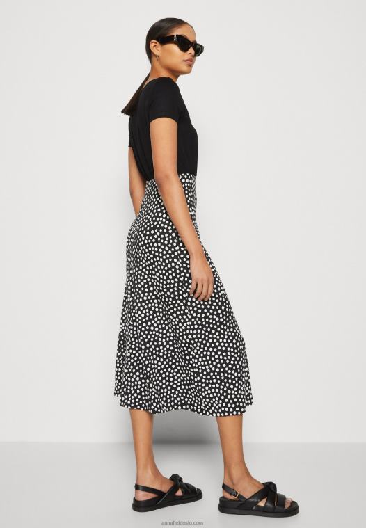 Anna Field kvinner jersey kjole svart/hvit P266L171