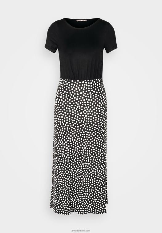 Anna Field kvinner jersey kjole svart/hvit P266L171