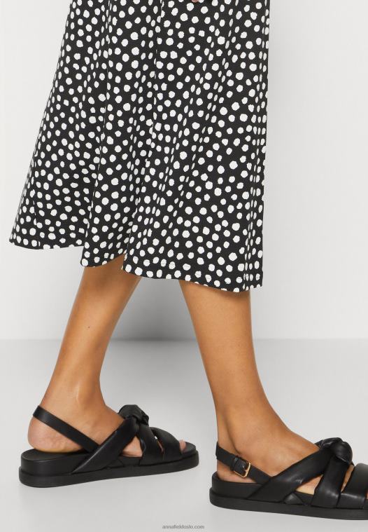 Anna Field kvinner jersey kjole svart/hvit P266L171