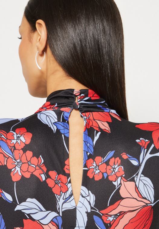 Anna Field kvinner jersey kjole svart/rød/blå P266L184