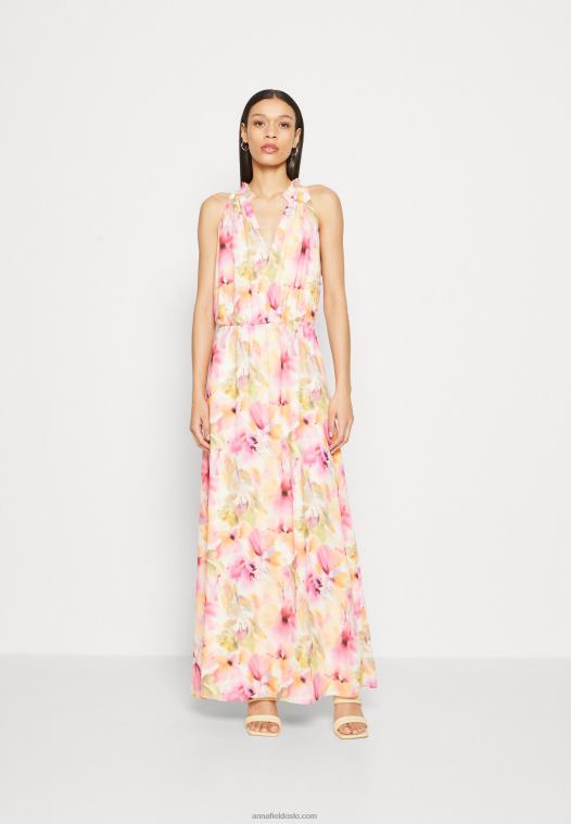 Anna Field kvinner maxi kjole hvit/rosa P266L223